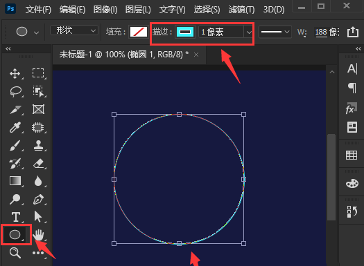 ps怎么为图形添加虚线描边？ps设计圆形虚线间隙边框技巧分享