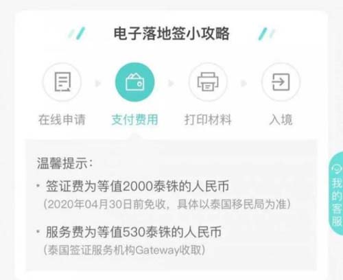 支付宝办理泰国落地签的操作过程