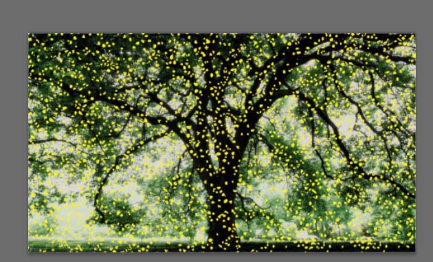 Adobe Photoshop给大树设计斑点光源的详细教学