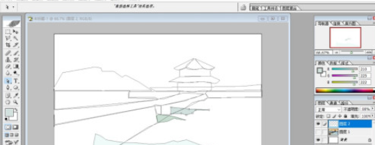 Photoshop如何绘制海边栈桥 Photoshop绘制海边栈桥的方法