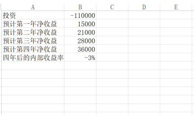 excel中irr函数怎么用?excel中irr函数的使用方法