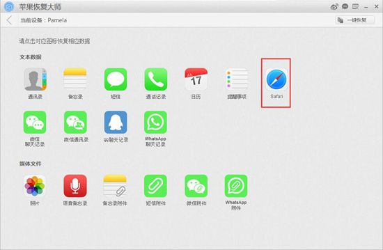 苹果恢复大师恢复ipad中Safari的具体操作步骤