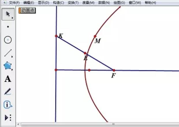 几何画板中利用抛物线准线构造抛物线的方法步骤