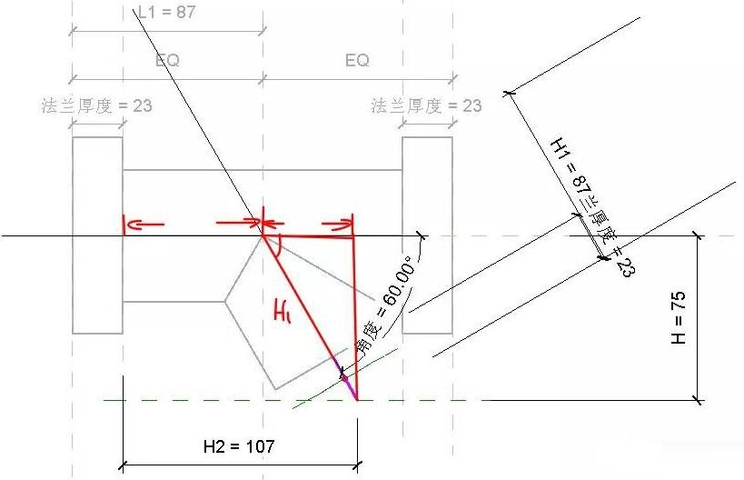 Revit管件族等径法兰三通制作方法技巧