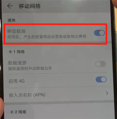 华为p30pro中打开流量的具体操作方法