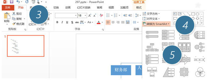 PPT制作复杂组织架构图的图文操作